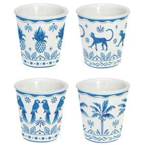 CONJ. 4 COPOS DE CAFÉ Exotic Vibes